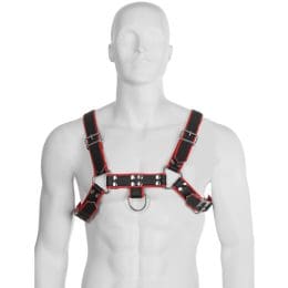 LEATHER BODY - CHAIN HARNESS III BLACK / RED 2